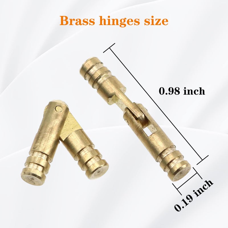 Csdtylh 50Pcs Invisible Brass Barrel Hinges, Brass Concealed Hinge, Small Barrel Hinge for Jewelry Boxes, Small Woodworking Projects, Music Boxes, Pencil Boxes, Hardwood Humidors, etc. - Image 2